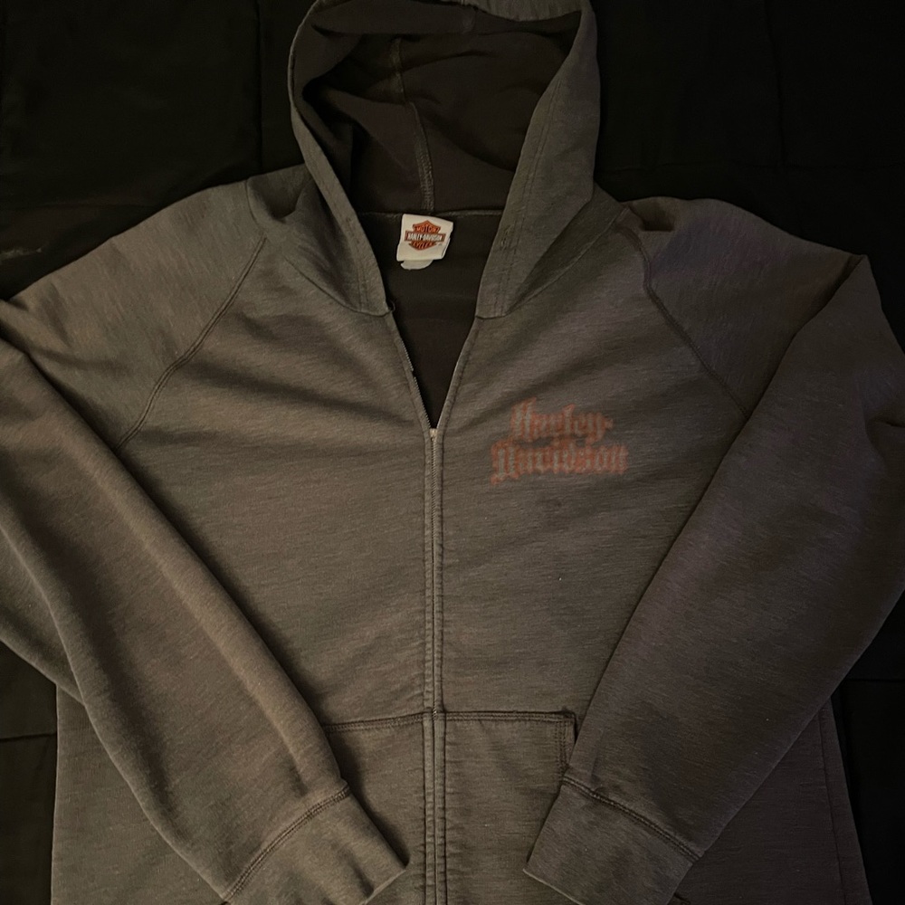 harley davidson rhinestone y2k zipup sweater